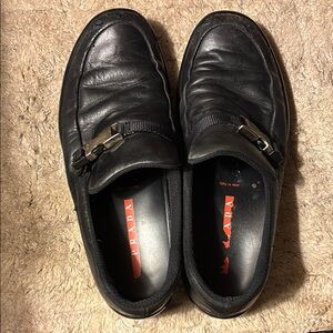 Prada Men's Black Leather Loafers
